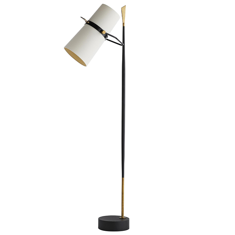 Торшер Arteriors YASMIN FLOOR LAMP Латунь Белый Черный Торшер Arteriors YASMIN FLOOR LAMP Латунь Белый Черный в Костроме | Loft Concept