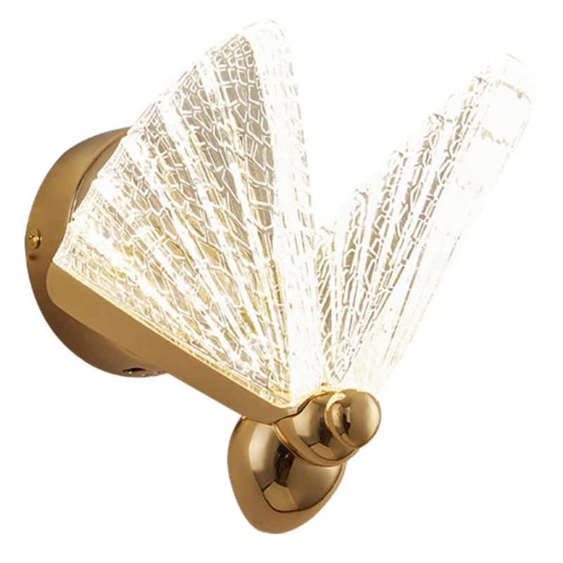 Бра Butterfly Wall Lamp A Глянцевое золото Прозрачный Бра Butterfly Wall Lamp A Глянцевое золото Прозрачный в Костроме | Loft Concept