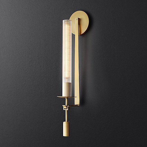 Бра RH FONTANELLE SINGLE WALL LAMP Латунь Прозрачное Стекло Бра RH FONTANELLE SINGLE WALL LAMP Латунь Прозрачное Стекло в Костроме | Loft Concept