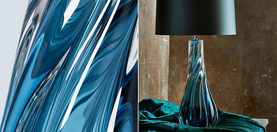 Настольная лампа Naiad Velvet Blue Table Lamp Настольная лампа Naiad Velvet Blue Table Lamp - Loft-Concept в Костроме