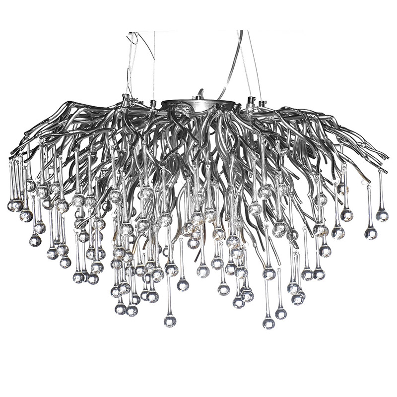 Люстра Droplet Chrome Chandelier 80 Хром Прозрачный Люстра Droplet Chrome Chandelier 80 Хром Прозрачный в Костроме | Loft Concept