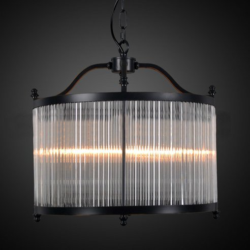 Люстра Glass Fringe Chandelier Round Черный Люстра Glass Fringe Chandelier Round Черный в Костроме | Loft Concept