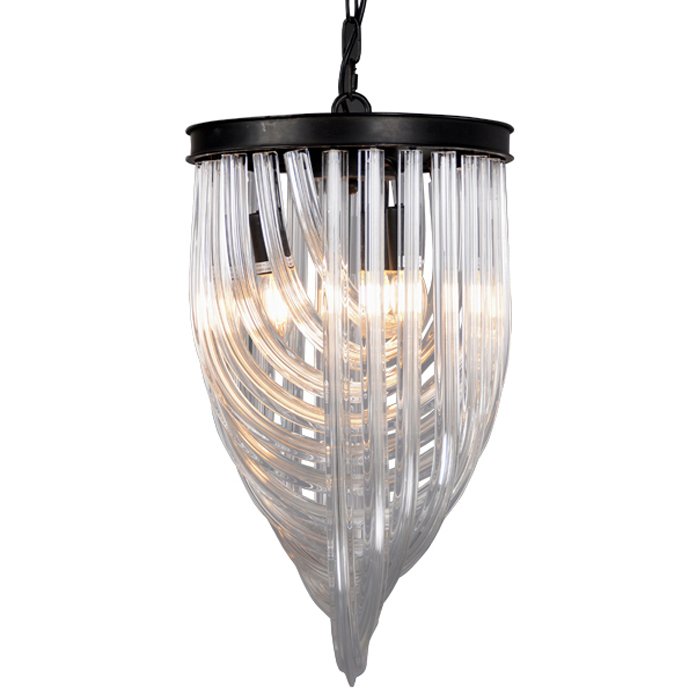 Люстра Chandelier Murano Clear Черный Прозрачное Стекло Люстра Chandelier Murano Clear Черный Прозрачное Стекло в Костроме | Loft Concept