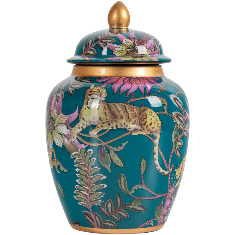 Ваза с крышкой Leopard Flowers Vase Emerald Изумрудный Мульти Ваза с крышкой Leopard Flowers Vase Emerald Изумрудный Мульти в Костроме | Loft Concept