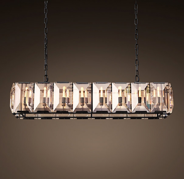 Люстра RH Harlow Crystal Square Chandelier 16 Черный Люстра RH Harlow Crystal Square Chandelier 16 Черный в Костроме | Loft Concept