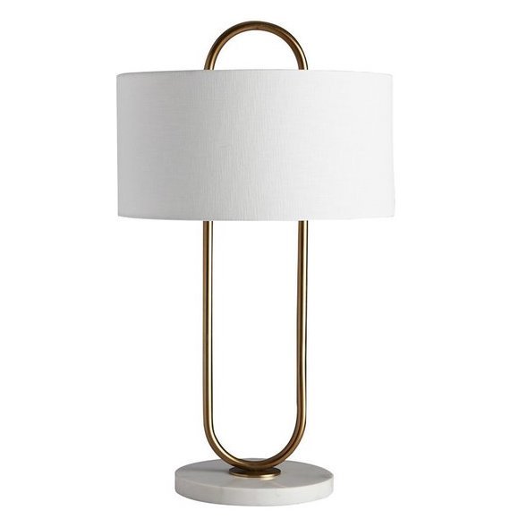 Настольная лампа Marston Table Lamp Глянцевое золото Белый Настольная лампа Marston Table Lamp Глянцевое золото Белый в Костроме | Loft Concept
