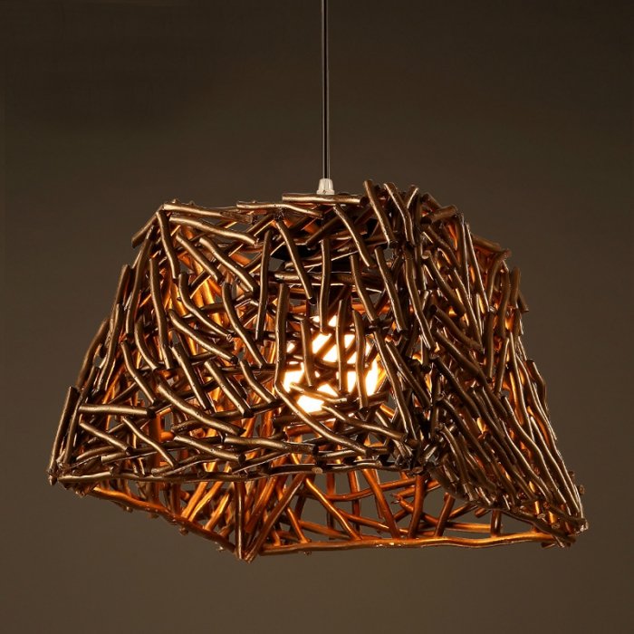 Подвесной светильник Old Wicker Pendant Cub Коричневый Подвесной светильник Old Wicker Pendant Cub Коричневый в Костроме | Loft Concept