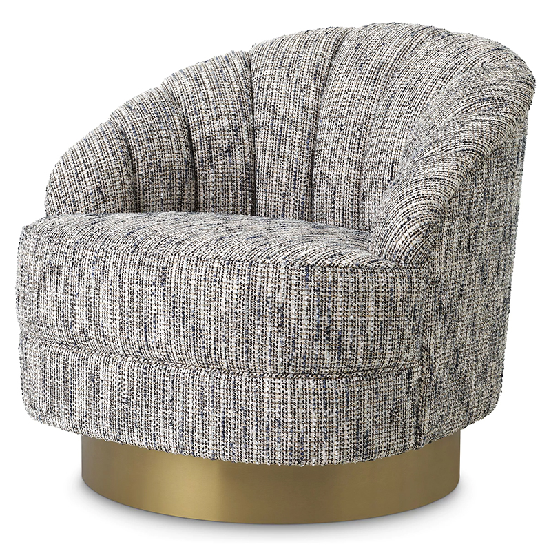 Кресло Eichholtz Swivel Chair Hadley Латунь Серый Кресло Eichholtz Swivel Chair Hadley Латунь Серый в Костроме | Loft Concept