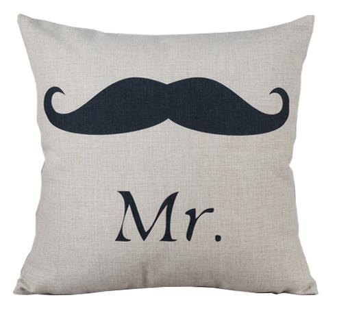 Подушка Mr. mustache Черно-белый Подушка Mr. mustache Черно-белый в Костроме | Loft Concept