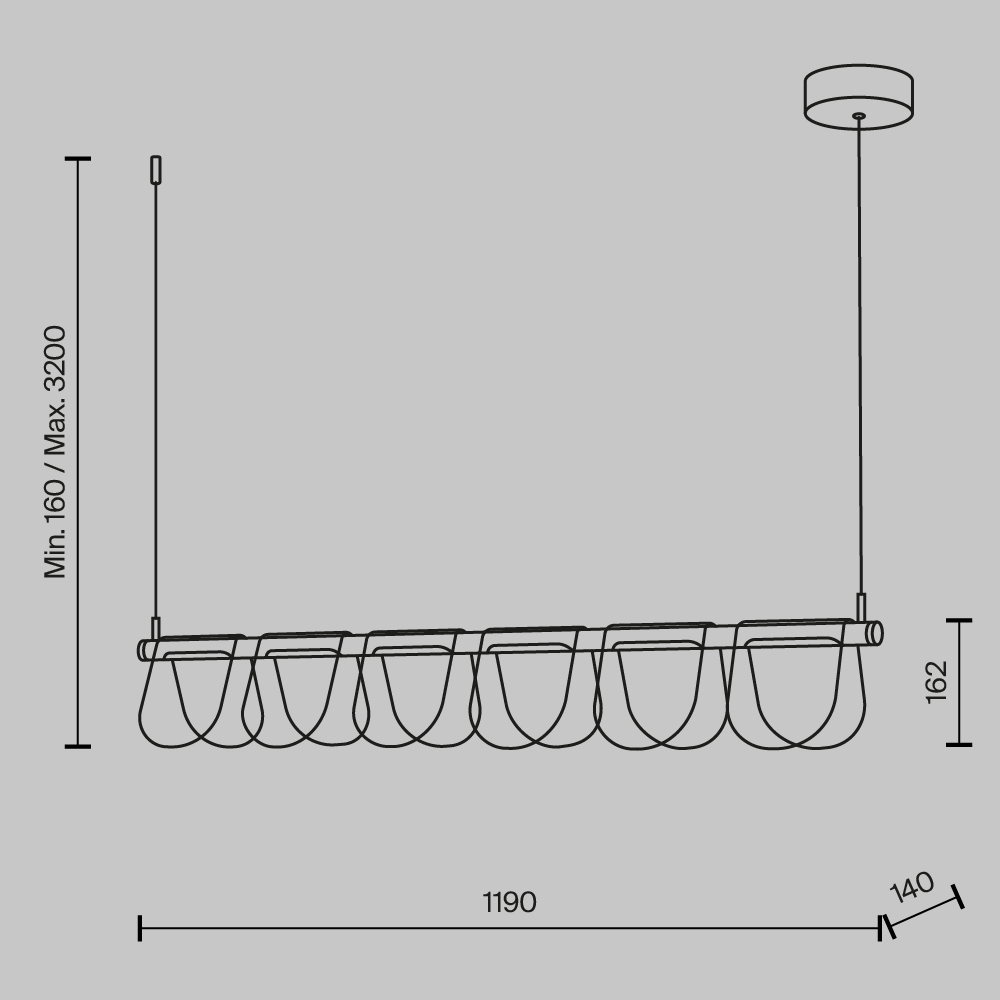 Люстра подвесная Fluffy 3000К 30Вт в Костроме