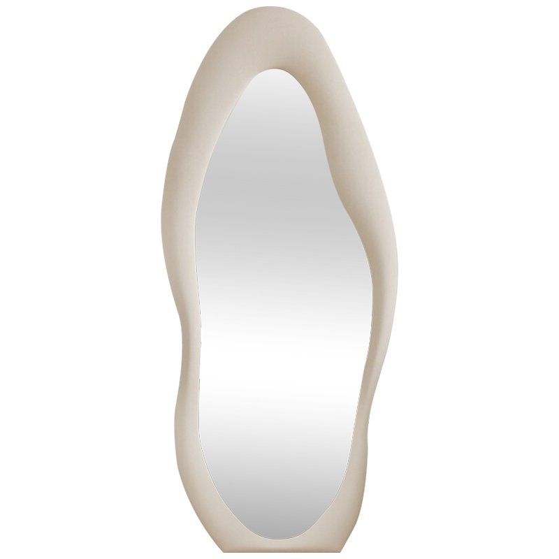 Зеркало Velvet Curved Form Mirror Молочный Зеркало Зеркало Velvet Curved Form Mirror Молочный Зеркало в Костроме | Loft Concept