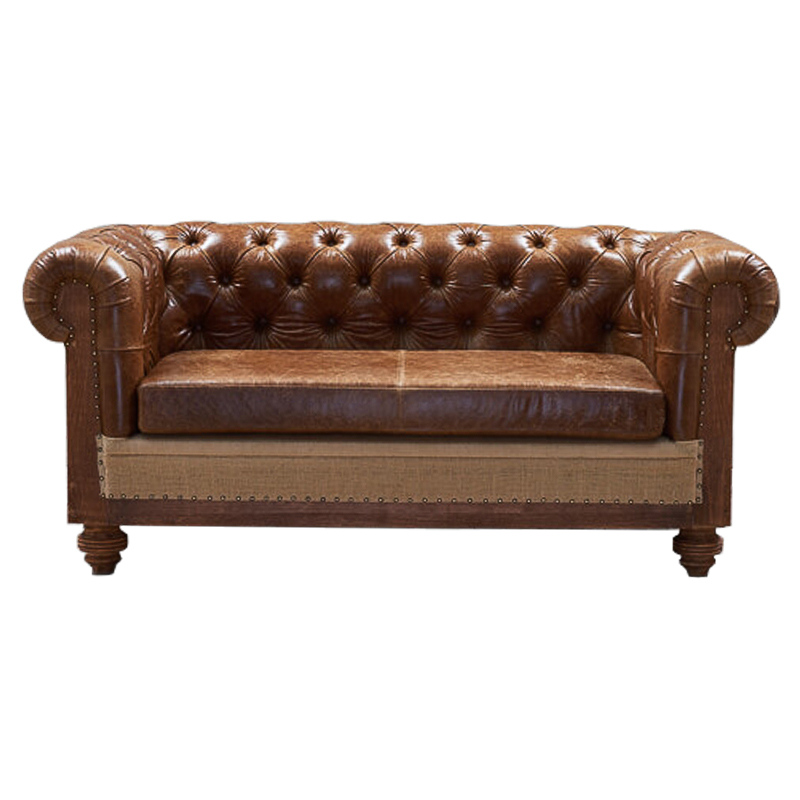 Диван Deconstructed Chesterfield Sofa double Brown leather Коричневый ivory ( слоновая кость ) Диван Deconstructed Chesterfield Sofa double Brown leather Коричневый ivory ( слоновая кость ) в Костроме | Loft Concept