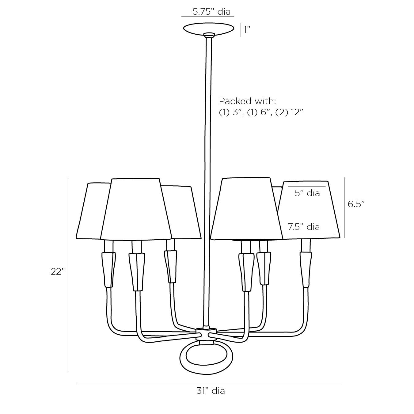 Люстра Arteriors JEREMIAH CHANDELIER Люстра Arteriors JEREMIAH CHANDELIER в Костроме