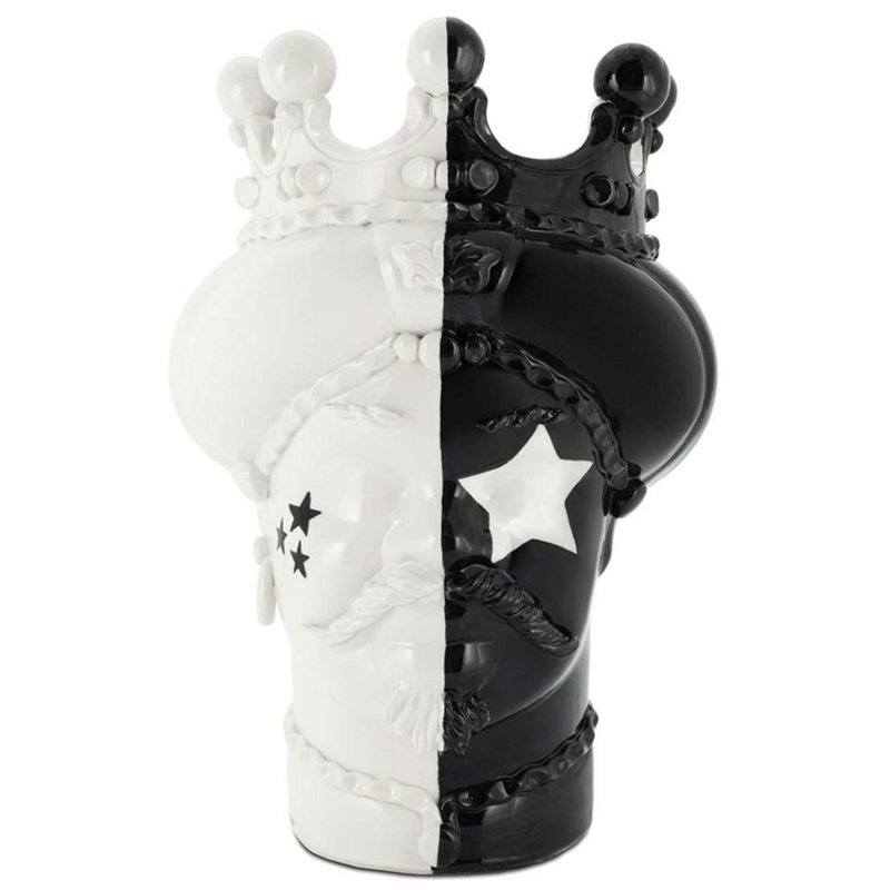 Ваза Vase Moro Man Star Black White Белый Черный Ваза Vase Moro Man Star Black White Белый Черный в Костроме | Loft Concept