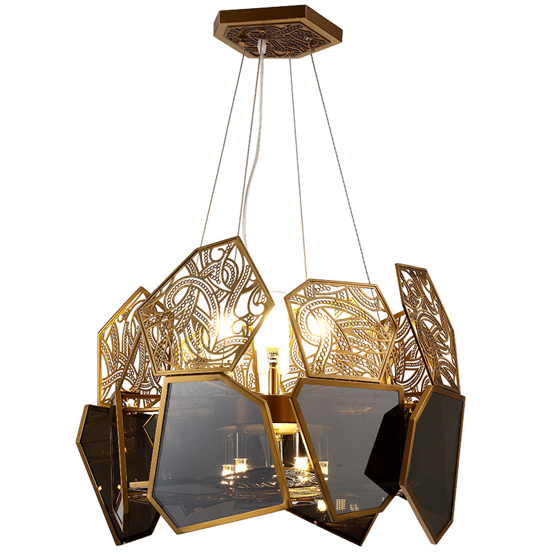 Люстра ART LUXURY CHANDELIER Прозрачный черный Золотой в Костроме | Loft Concept 