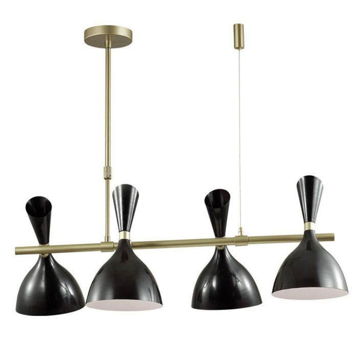 Люстра Duke Chandelier line 4 black Черный матовое золото Люстра Duke Chandelier line 4 black Черный матовое золото в Костроме | Loft Concept