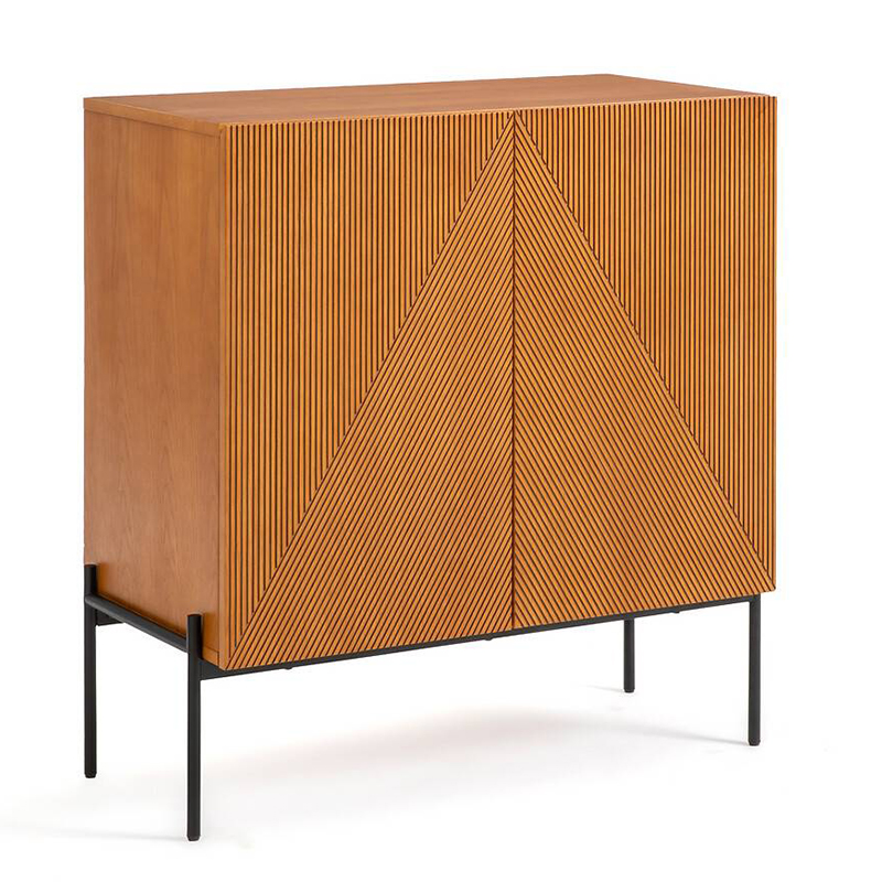 Комод-бар с геометрическим рисунком на дверцах Anders Chest of drawers Темный дуб Комод-бар с геометрическим рисунком на дверцах Anders Chest of drawers Темный дуб в Костроме | Loft Concept
