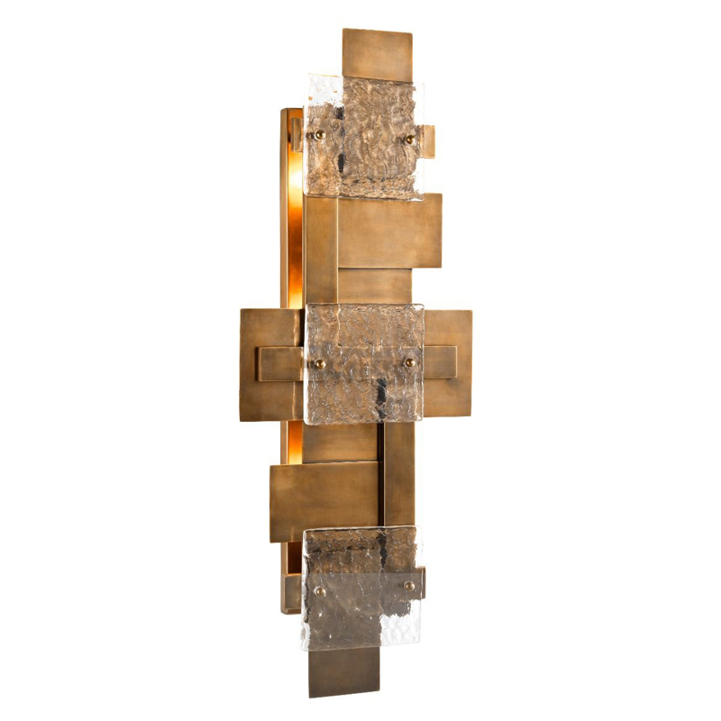 Бра Eichholtz Wall Lamp Langham Прозрачный Винтажная латунь Бра Eichholtz Wall Lamp Langham Прозрачный Винтажная латунь в Костроме | Loft Concept
