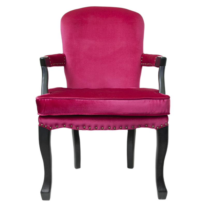 Кресло Aubrey Classical Armchair rose velour Малиновый (Crimson) Черный Кресло Aubrey Classical Armchair rose velour Малиновый (Crimson) Черный в Костроме | Loft Concept