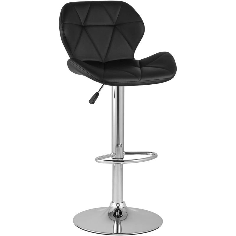 Барный Стул Jeroen Chair Черная Экокожа Черный Серебряный Барный Стул Jeroen Chair Черная Экокожа Черный Серебряный в Костроме | Loft Concept