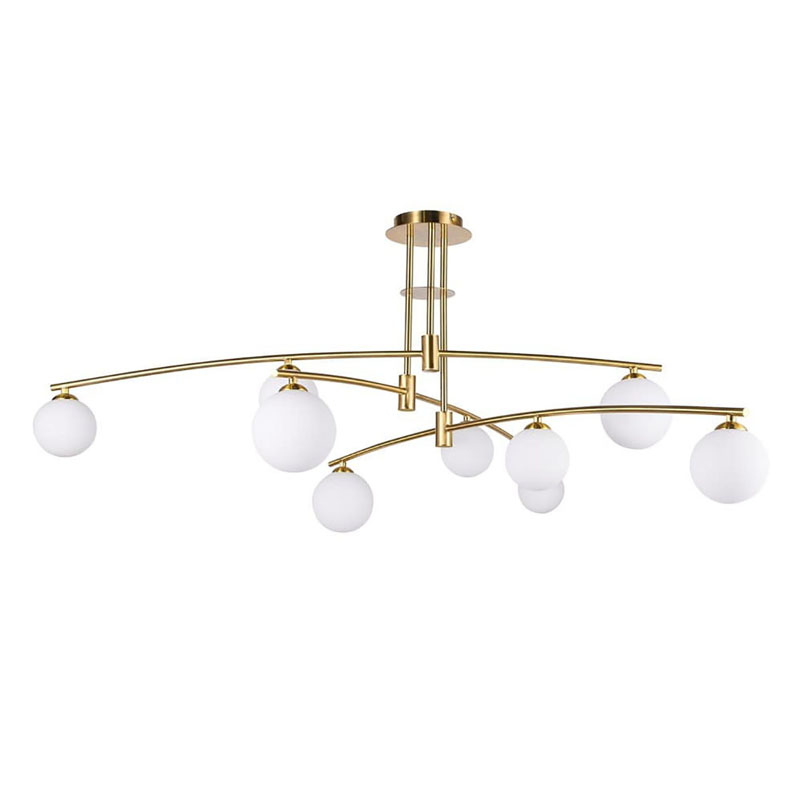 Люстра Glendon Chandelier 9 Balls Бронза Белый Люстра Glendon Chandelier 9 Balls Бронза Белый в Костроме | Loft Concept