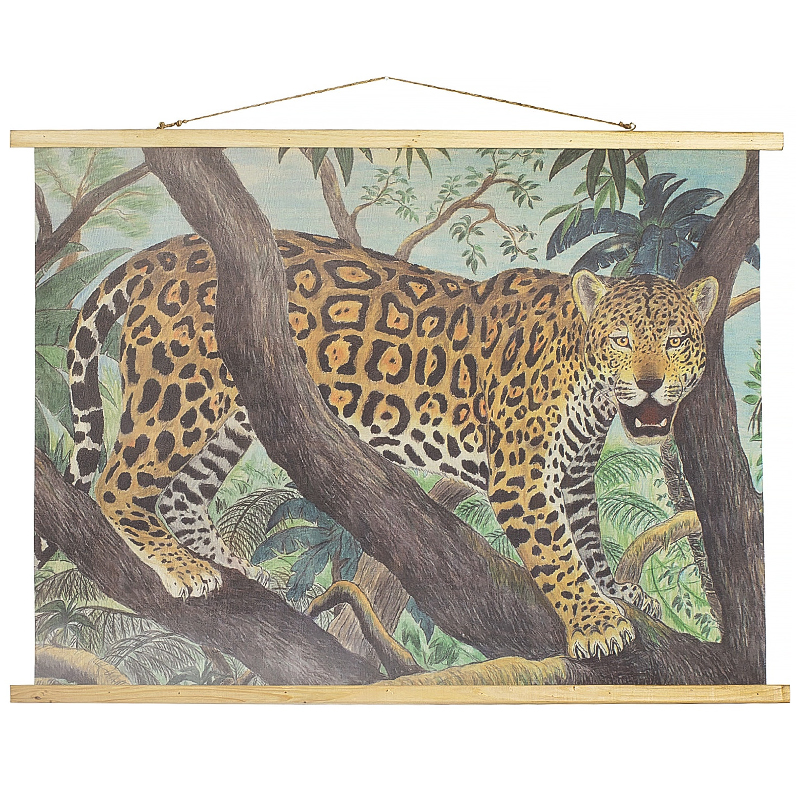 Подвесная картина Leopard Poster Мульти Зеленый Коричневый Подвесная картина Leopard Poster Мульти Зеленый Коричневый в Костроме | Loft Concept