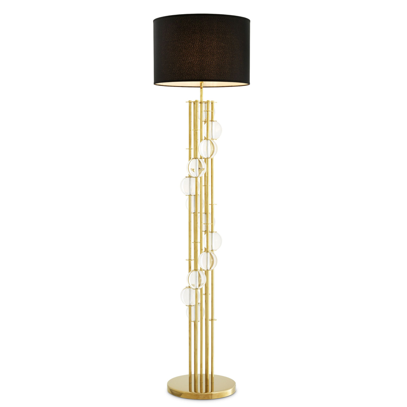 Торшер Eichholtz Floor Lamp Lorenzo Gold & black Глянцевое золото Черный Прозрачный Торшер Eichholtz Floor Lamp Lorenzo Gold & black Глянцевое золото Черный Прозрачный в Костроме | Loft Concept
