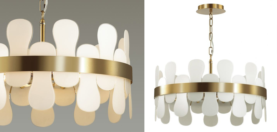Люстра Eve Chandelier фигурное стекло диаметр 55 см Люстра Eve Chandelier фигурное стекло диаметр 55 см - Loft-Concept в Костроме