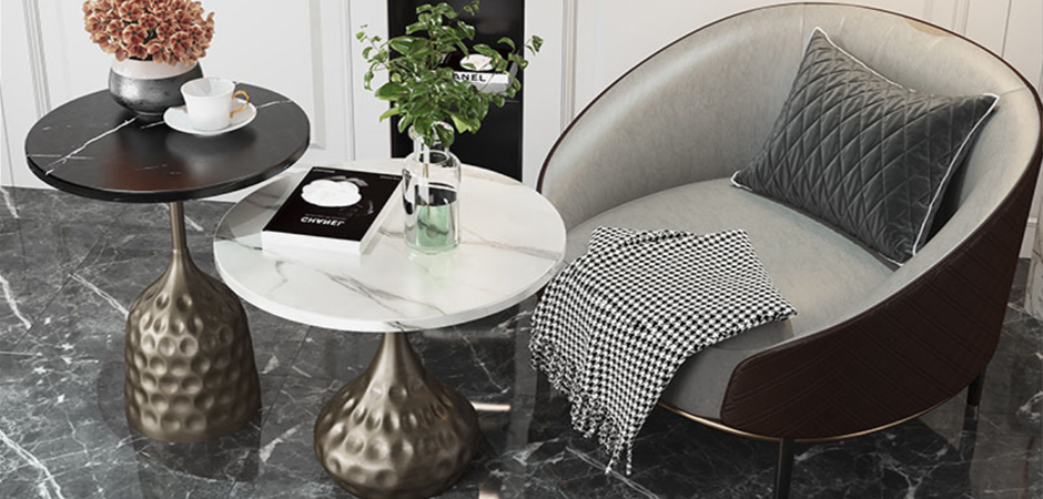 Приставной стол Cluster Surface Bronze Black Stone Side Table Приставной стол Cluster Surface Bronze Black Stone Side Table - Loft-Concept в Костроме