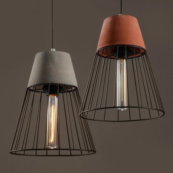 Подвесной светильник Cement Droplight Pendant Light cone Серый Красный Черный Подвесной светильник Cement Droplight Pendant Light cone Серый Красный Черный в Костроме | Loft Concept