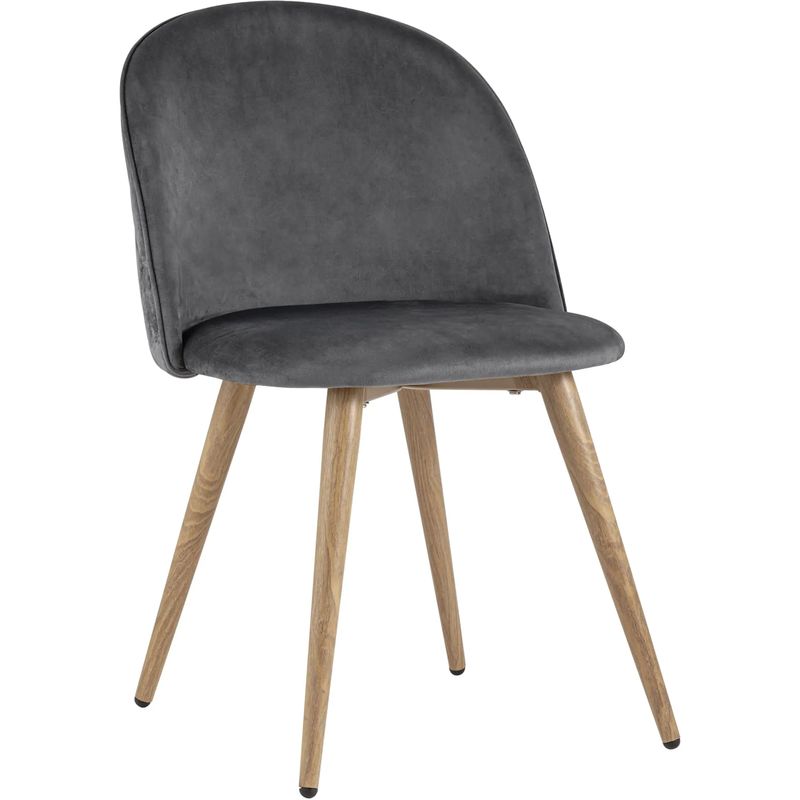 Стул Miruna Chair Спинка Ромбы Серый Велюр Серый Древесина Стул Miruna Chair Спинка Ромбы Серый Велюр Серый Древесина в Костроме | Loft Concept