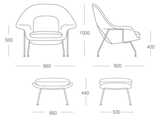 Кресло Womb Chair and Ottoman Кресло Womb Chair and Ottoman в Костроме