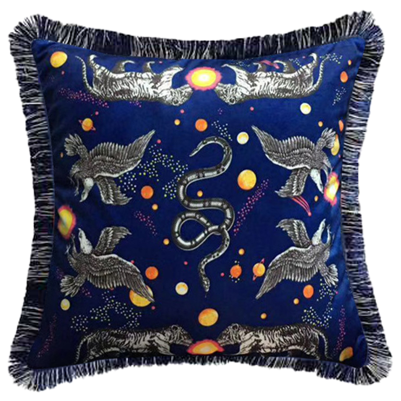 Декоративная подушка Cтиль Gucci Night Синий Декоративная подушка Cтиль Gucci Night Синий в Костроме | Loft Concept