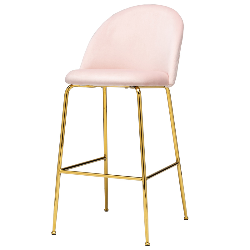 Барный стул Vendramin Bar Stool pink Розовый пастельный Глянцевое золото Барный стул Vendramin Bar Stool pink Розовый пастельный Глянцевое золото в Костроме | Loft Concept