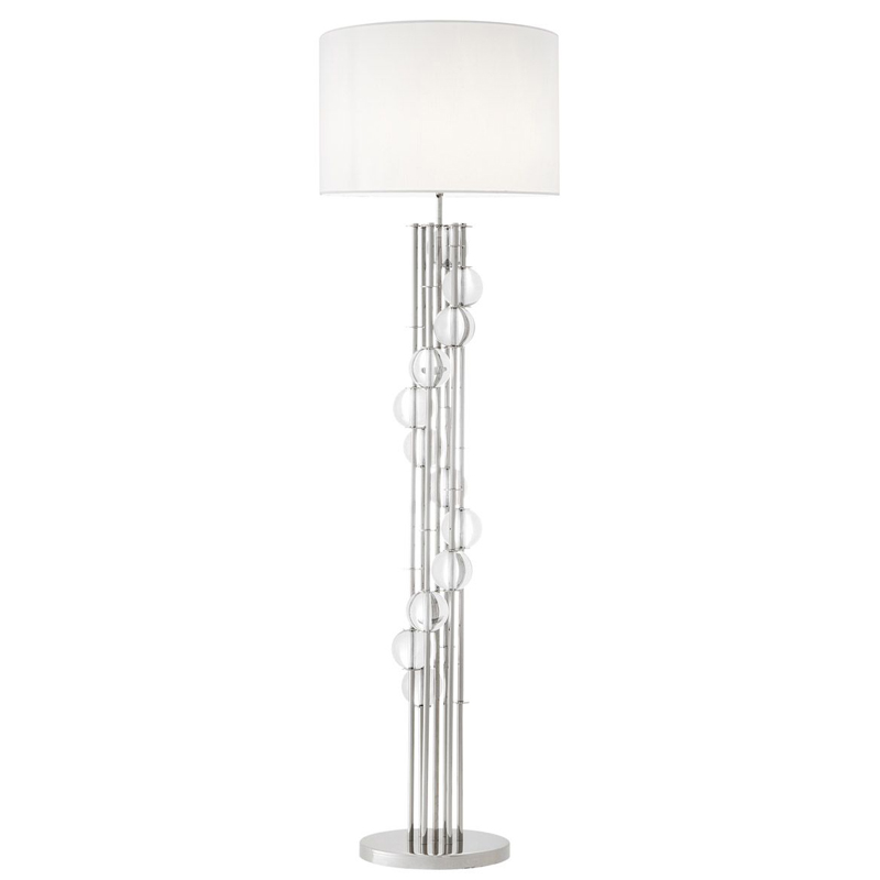 Торшер Eichholtz Floor Lamp Lorenzo Nickel & white Никель Белый Прозрачный Торшер Eichholtz Floor Lamp Lorenzo Nickel & white Никель Белый Прозрачный в Костроме | Loft Concept