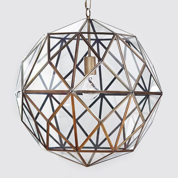 Люстра Glass & Metal Cage Pendant Люстра Glass & Metal Cage Pendant в Костроме | Loft Concept