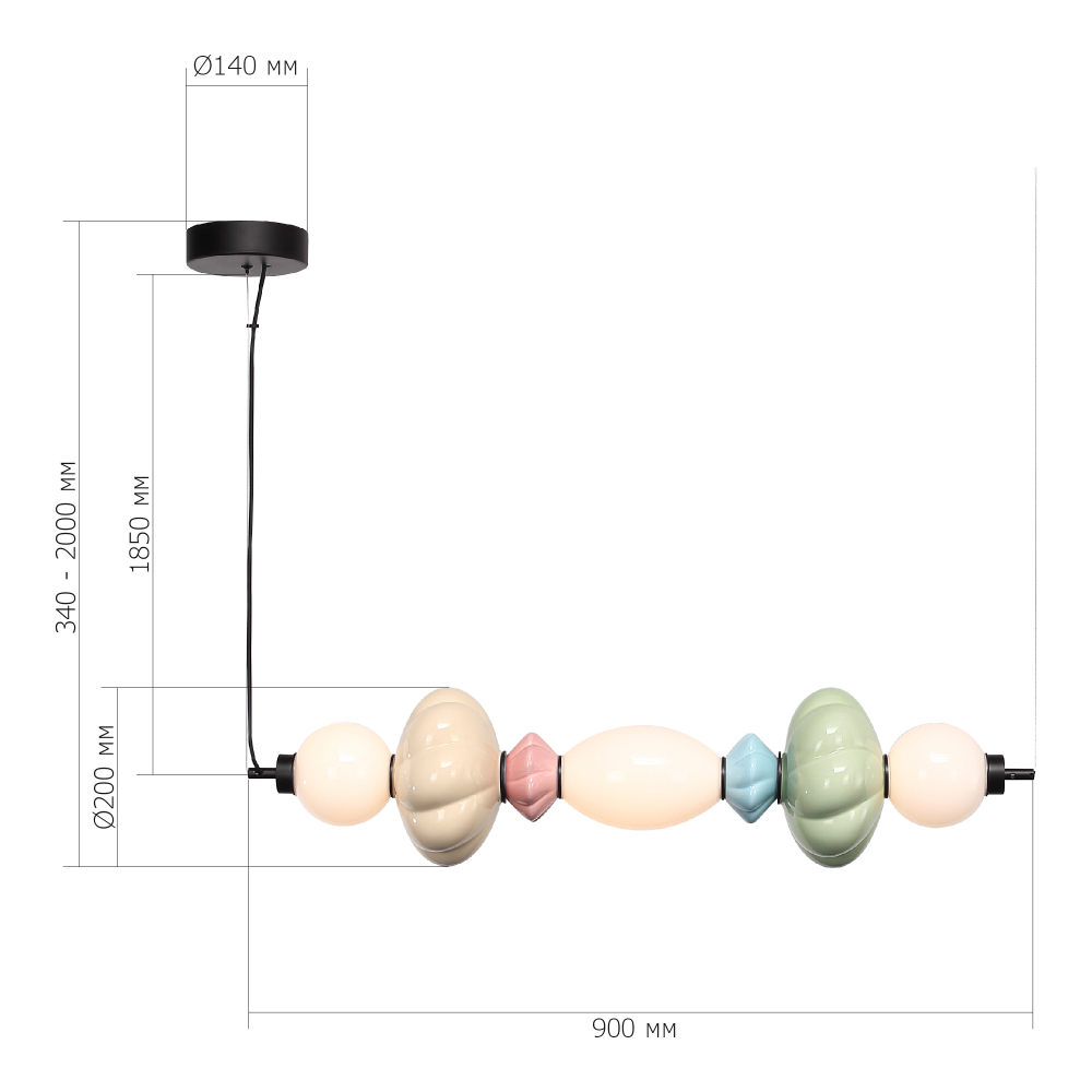 Подвесной светильник линейный с керамическими элементами 24W LED Fragrant Light в Костроме