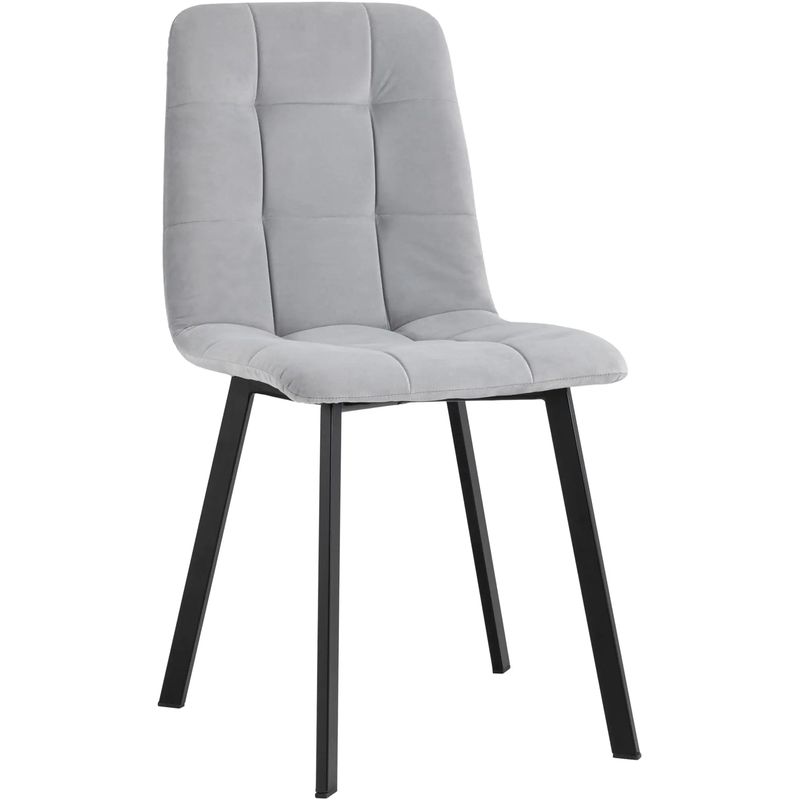 Стул NANCY S Chair Светло-Серый велюр Светло-серый Черный в Костроме | Loft Concept 