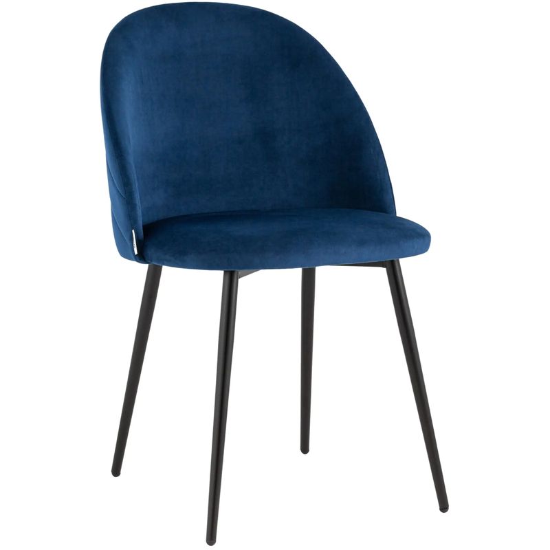 Стул Синий Велюр Miruna Leaf Chair Синий Черный Стул Синий Велюр Miruna Leaf Chair Синий Черный в Костроме | Loft Concept