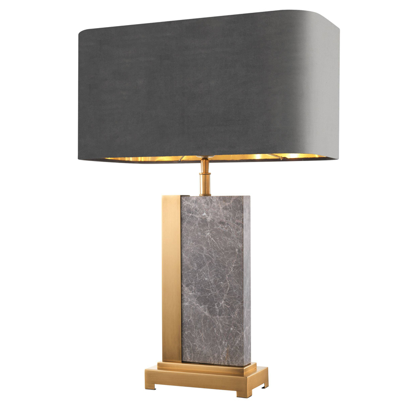 Настольная лампа Eichholtz Table Lamp Pietro Серый Латунь Античная полированная Настольная лампа Eichholtz Table Lamp Pietro Серый Латунь Античная полированная в Костроме | Loft Concept