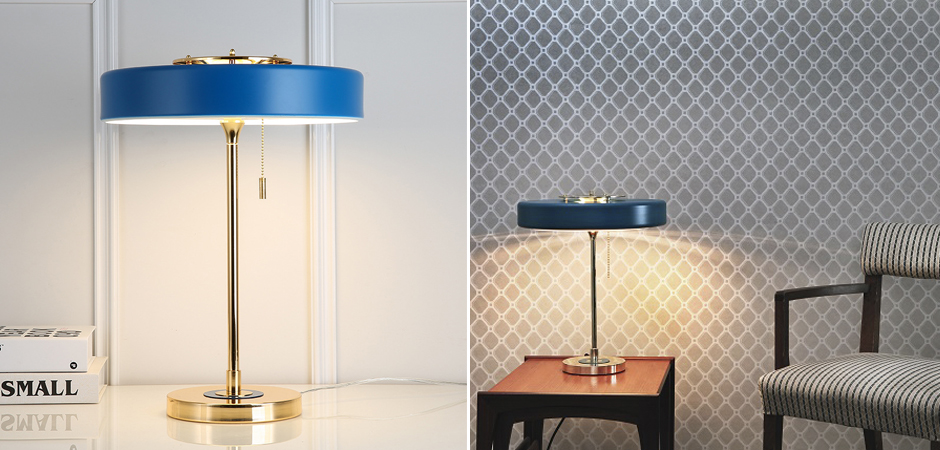 Настольная Bert Frank Revolve Table Lamp Blue Настольная Bert Frank Revolve Table Lamp Blue - Loft-Concept в Костроме