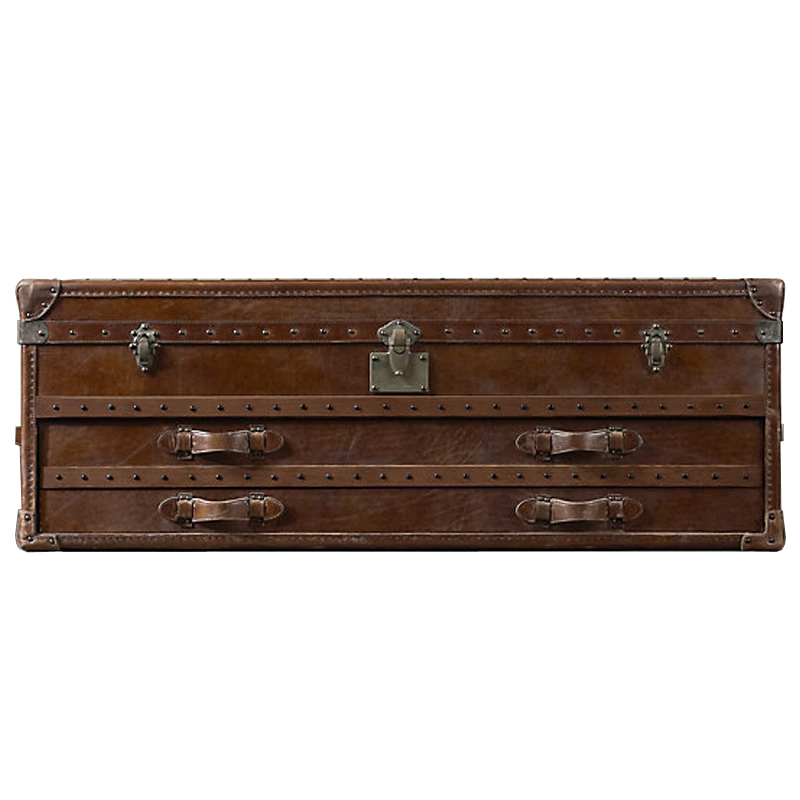 Restoration Hardware Mayfair Steamer Trunk Low Chest Коричневый винтаж Restoration Hardware Mayfair Steamer Trunk Low Chest Коричневый винтаж в Костроме | Loft Concept