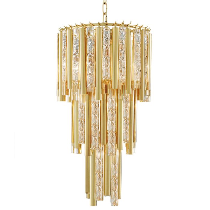 Люстра Eichholtz Chandelier Gigi S Gold Глянцевое золото Прозрачное Стекло Люстра Eichholtz Chandelier Gigi S Gold Глянцевое золото Прозрачное Стекло в Костроме | Loft Concept