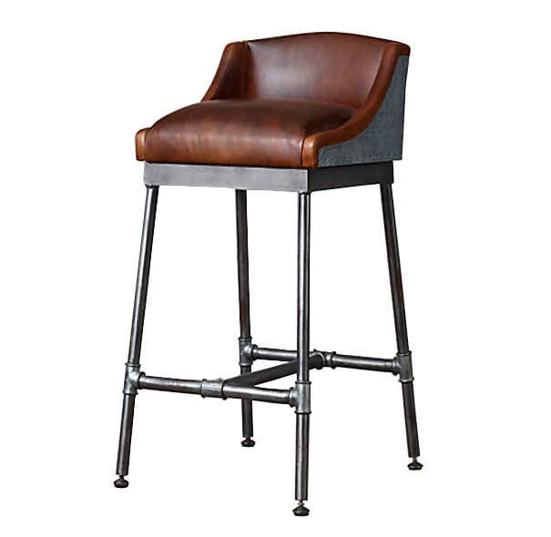 Барный стул Iron Scaffold Bar stool brown Коричневый Серый Барный стул Iron Scaffold Bar stool brown Коричневый Серый в Костроме | Loft Concept