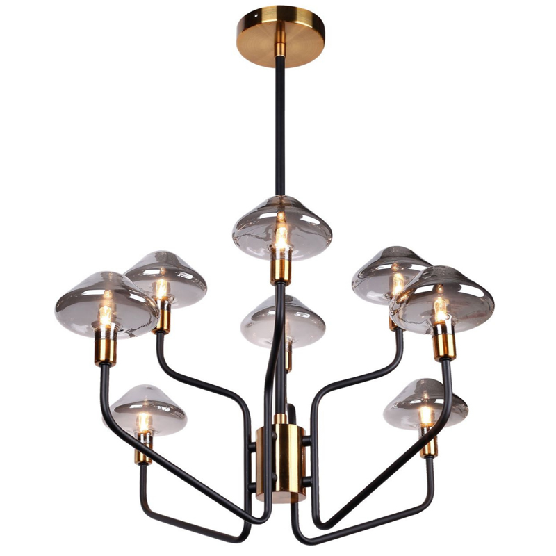 Люстра Gray Glass Mushrooms Черный Серый Люстра Gray Glass Mushrooms Черный Серый в Костроме | Loft Concept