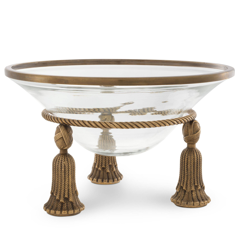 Чаша Eichholtz Bowl Tassel brass Прозрачный Винтажная латунь Чаша Eichholtz Bowl Tassel brass Прозрачный Винтажная латунь в Костроме | Loft Concept
