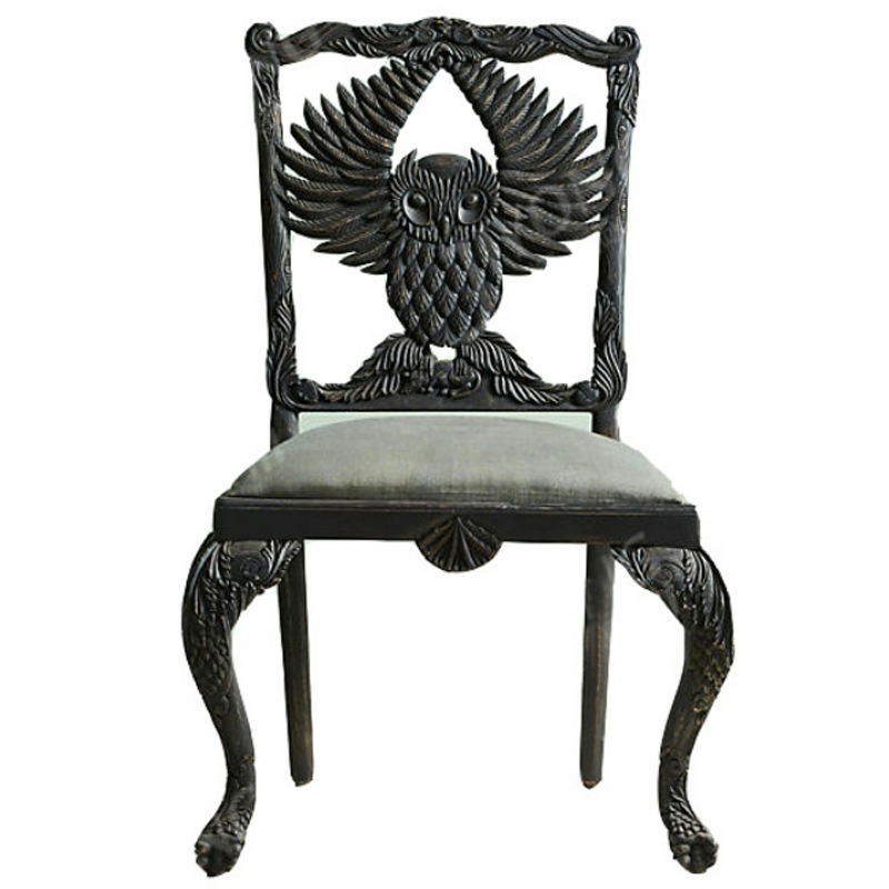 Стул Handcarved Menagerie Owl Dining Chair Черный Черный Стул Handcarved Menagerie Owl Dining Chair Черный Черный в Костроме | Loft Concept