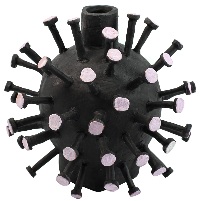 Ваза Khiry Round Spikes Vase Черный Розовый Ваза Khiry Round Spikes Vase Черный Розовый в Костроме | Loft Concept