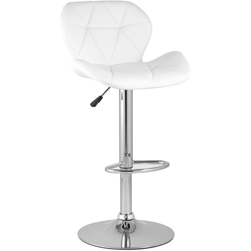 Барный Стул Jeroen Chair Белая Экокожа Белый Серебряный Барный Стул Jeroen Chair Белая Экокожа Белый Серебряный в Костроме | Loft Concept