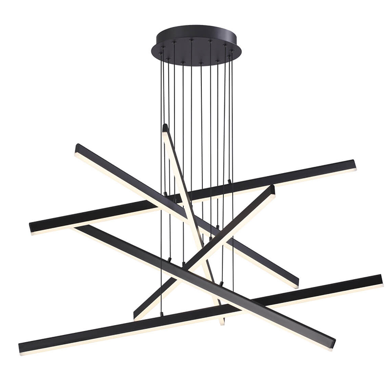 Люстра Rolf Six Black Lines Chandelier Черный Люстра Rolf Six Black Lines Chandelier Черный в Костроме | Loft Concept